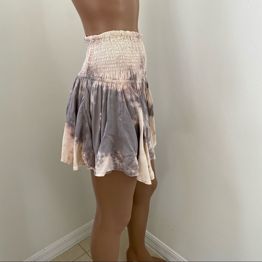 Blue Life Pink Grey Tie Dye Smocked Mini Skirt XS - Picture 4 of 7